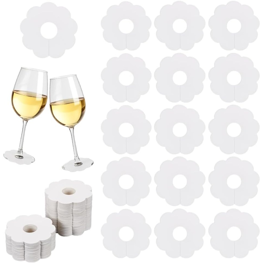 Vase Decor - 150 Adet Kağıt Şarap Kadehi İşaretleyici