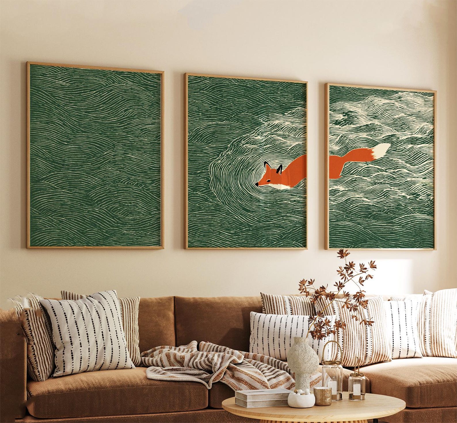 Abstract Canvas Set - 3 adet çerçevesiz kanvas tablo, 3