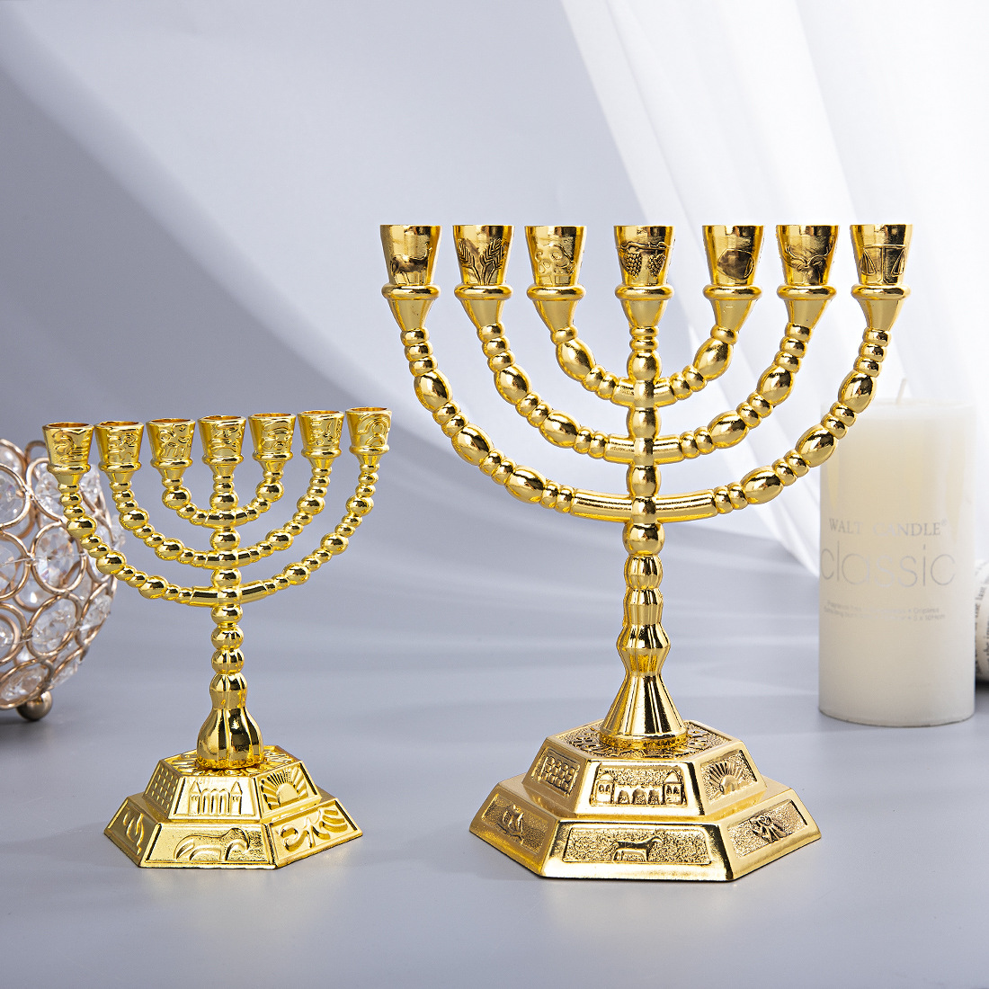 Candle Holder Decor - 7 Kollu Menora Yahudi Ev Dekorasyonu