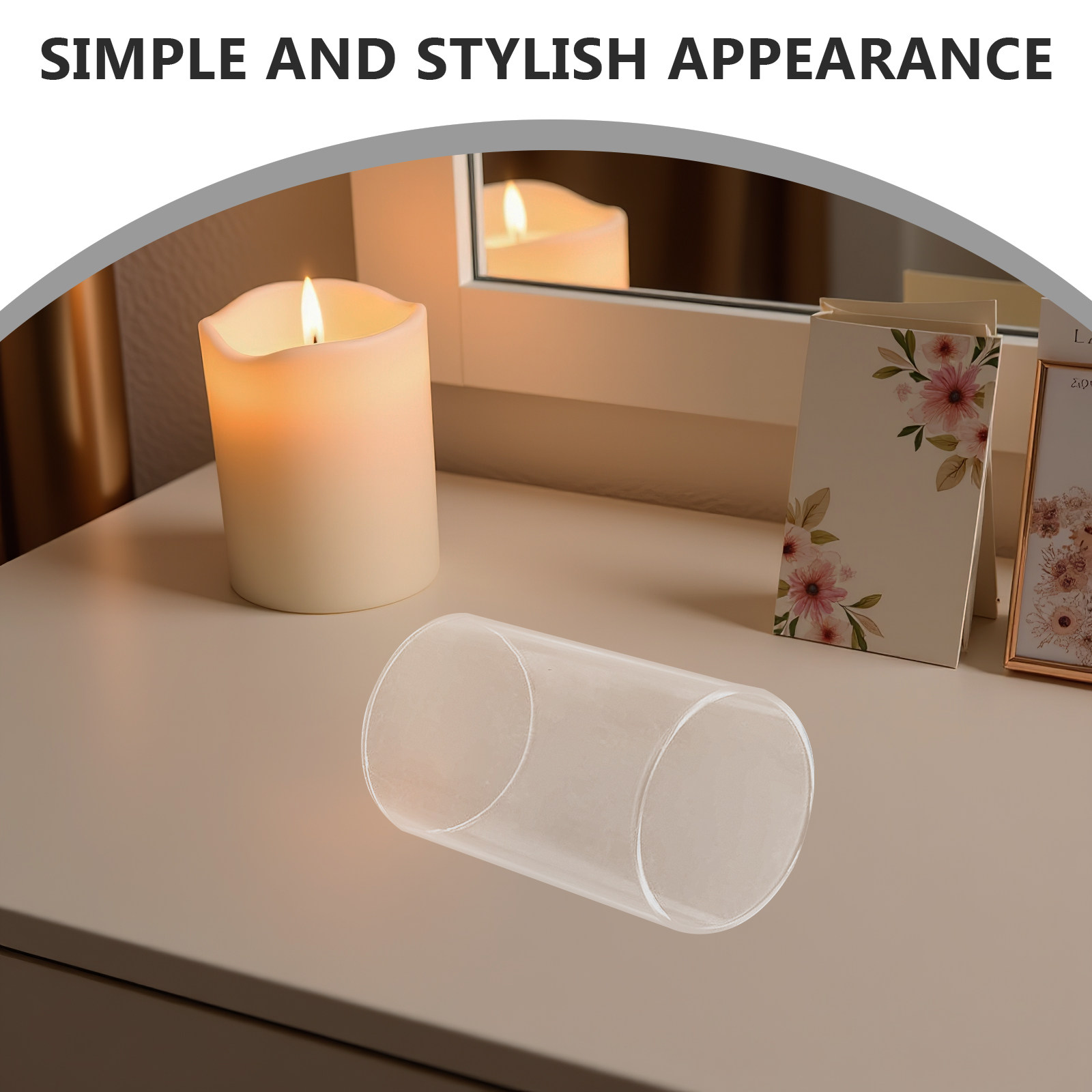 Candle Holder Decor - Cam Tutucu, Mum Standı, Şeffaf Silindir