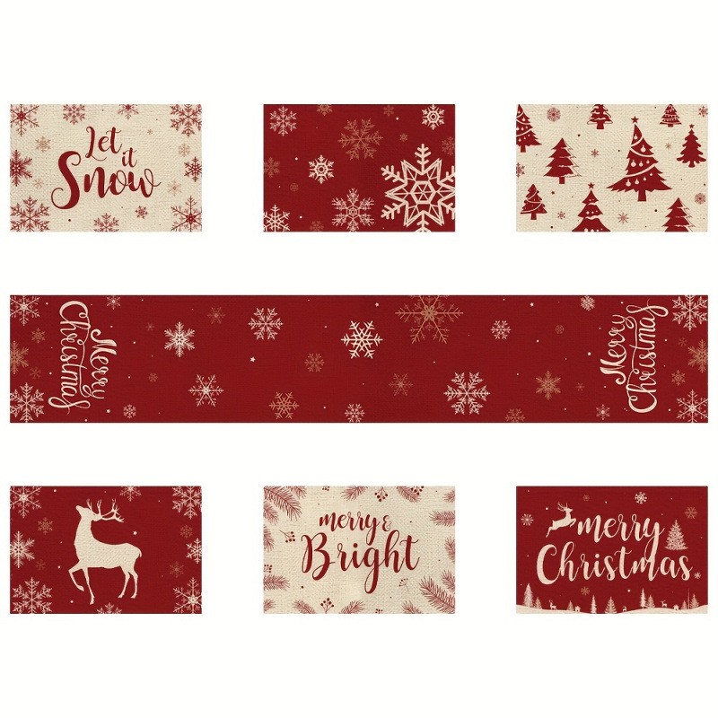 7 Parçalı Noel Servis Altlığı  - Table Runner incelemesi ve fiyatı