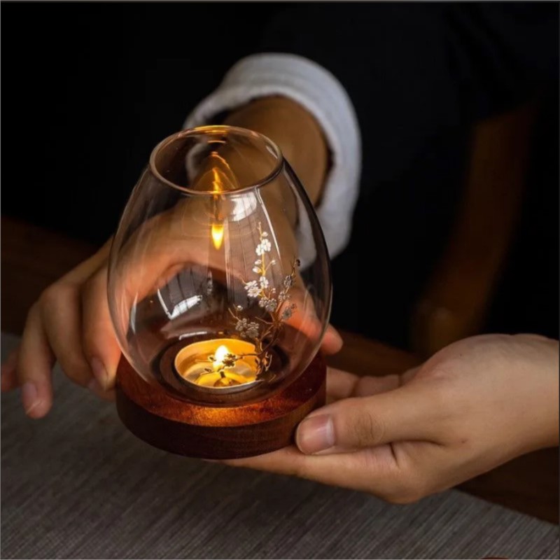 Çin Tarzı Şeffaf Cam Mumluk Gö - Candle Holder Decor incelemesi ve fiyatı