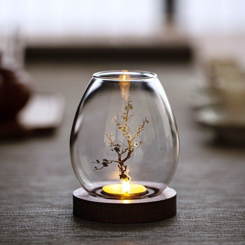 Çin Tarzı Şeffaf Cam Mumluk Gö - Candle Holder Decor incelemesi ve fiyatı