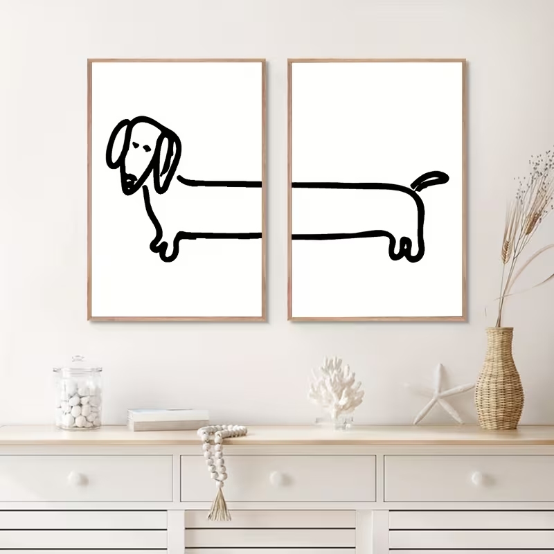 2 adet Modern Dachshund komik  - Interior Design Living Room incelemesi ve fiyatı