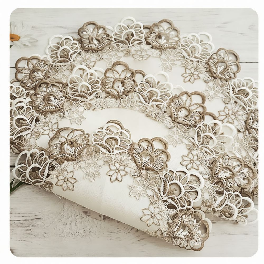 Zarif Yuvarlak Dantel Desenli  - Table Runner incelemesi ve fiyatı