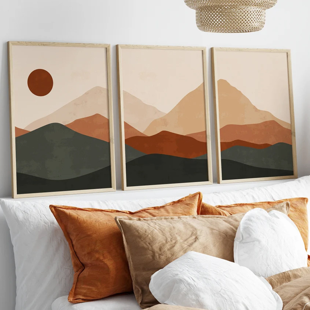 3 adet/takım Bohemian Soyut Gü - Abstract Canvas Set incelemesi ve fiyatı