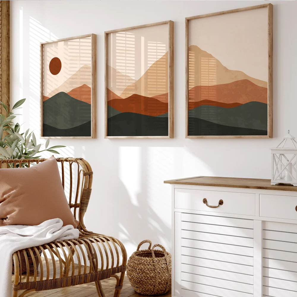 3 adet/takım Bohemian Soyut Gü - Abstract Canvas Set incelemesi ve fiyatı