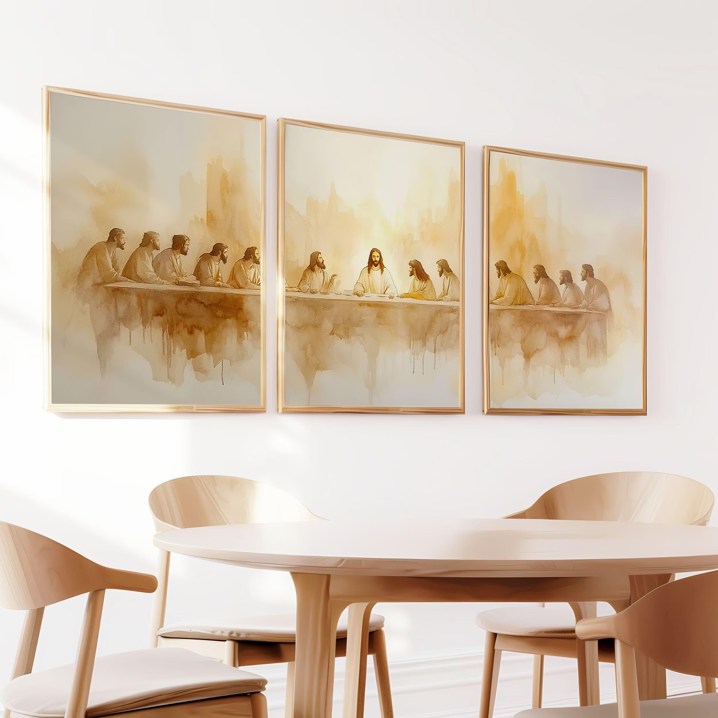 3'lü set Son Akşam Yemeği Duva - Abstract Canvas Set incelemesi ve fiyatı